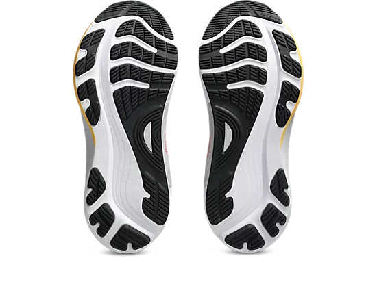 Semelles de la chaussure de running Asics Gel-KAYANO 32, offrant soutien et amorti pour les coureurs.