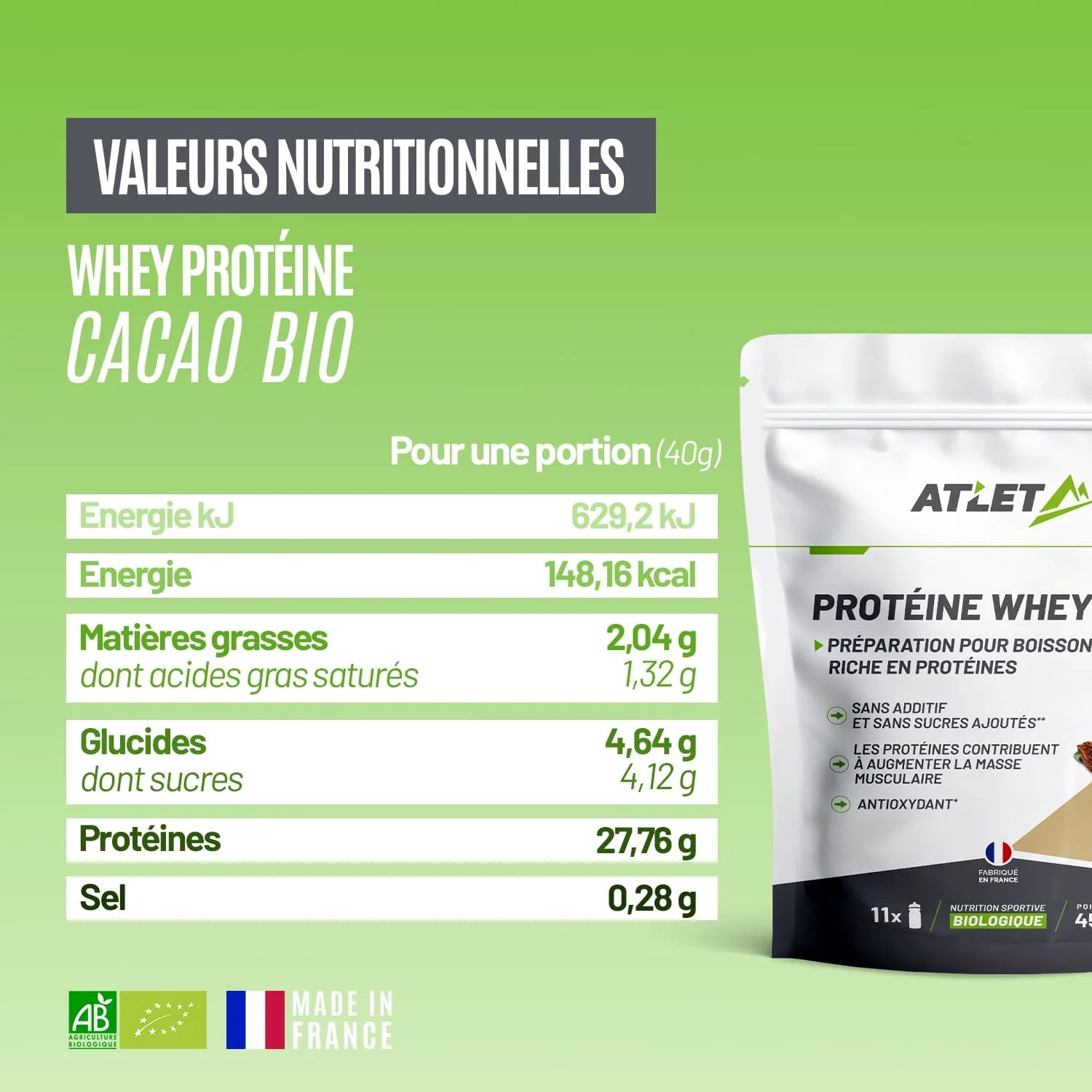 Protéine Whey Bio Cacao